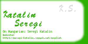 katalin seregi business card